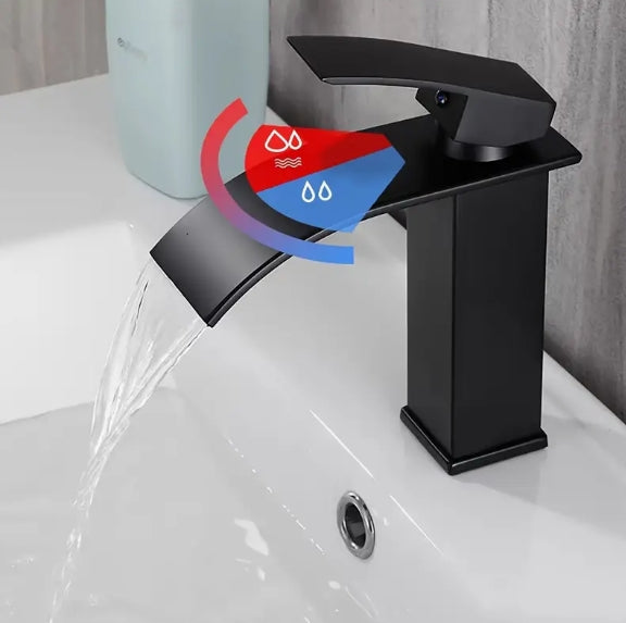 Robinet de Salle de Bain Élégant en Acier Inoxydable Noir